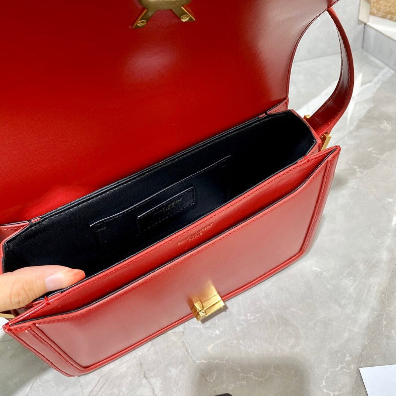 Solferino Medium Leather Bag Red