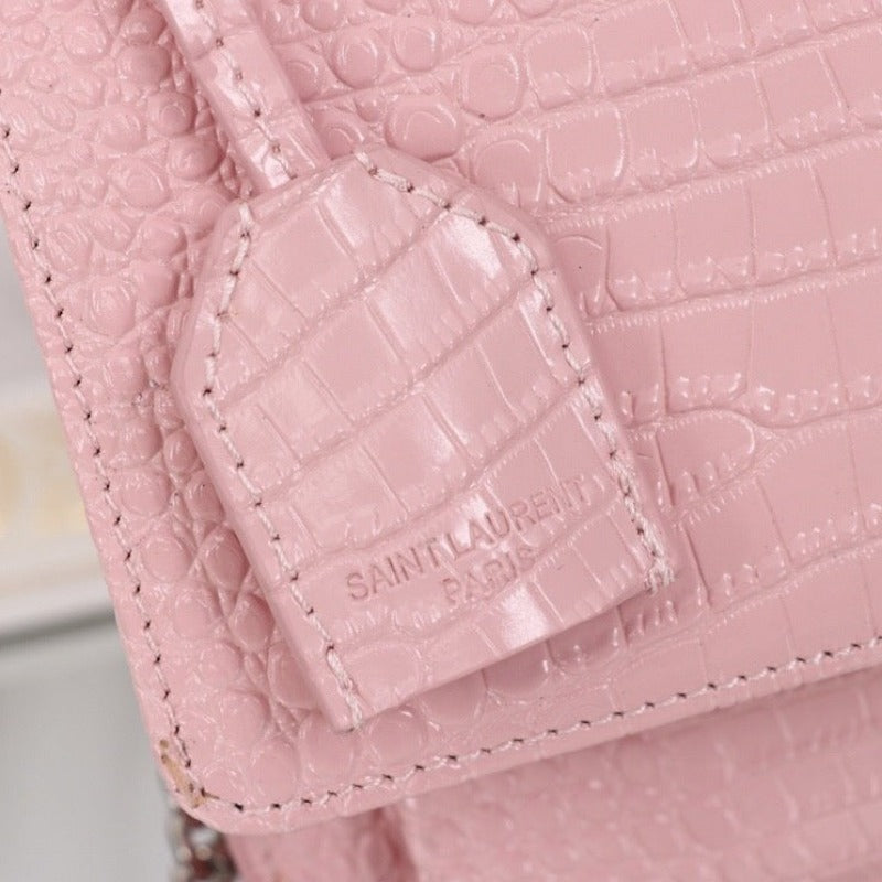 Sunset Shoulder Bag Pink Croc
