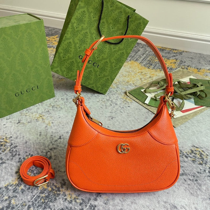 Aphrodite Hobo Bag With Chain Orange