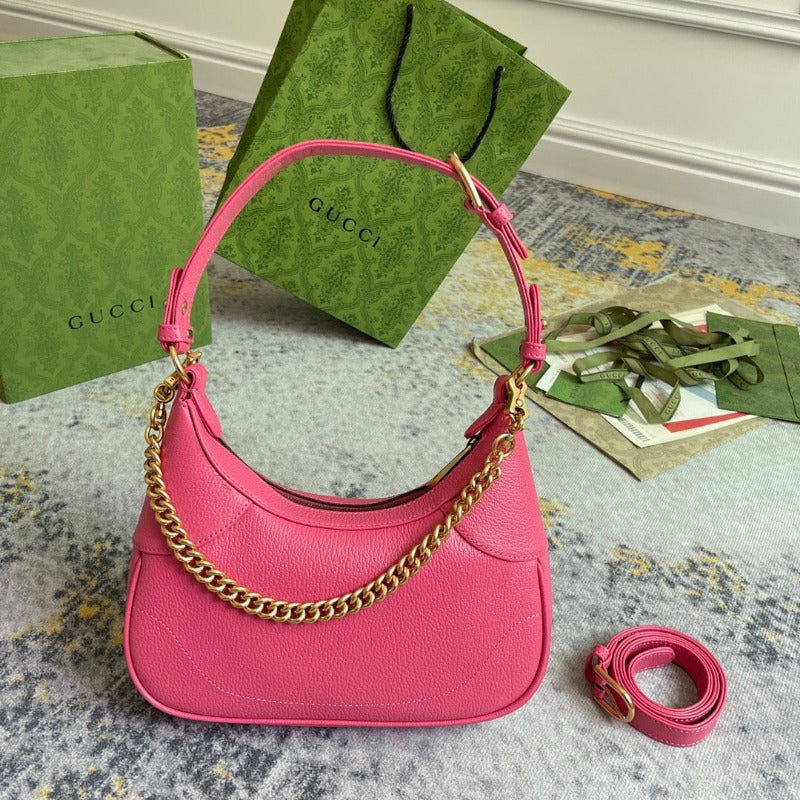 Aphrodite Hobo Bag With Chain Pink