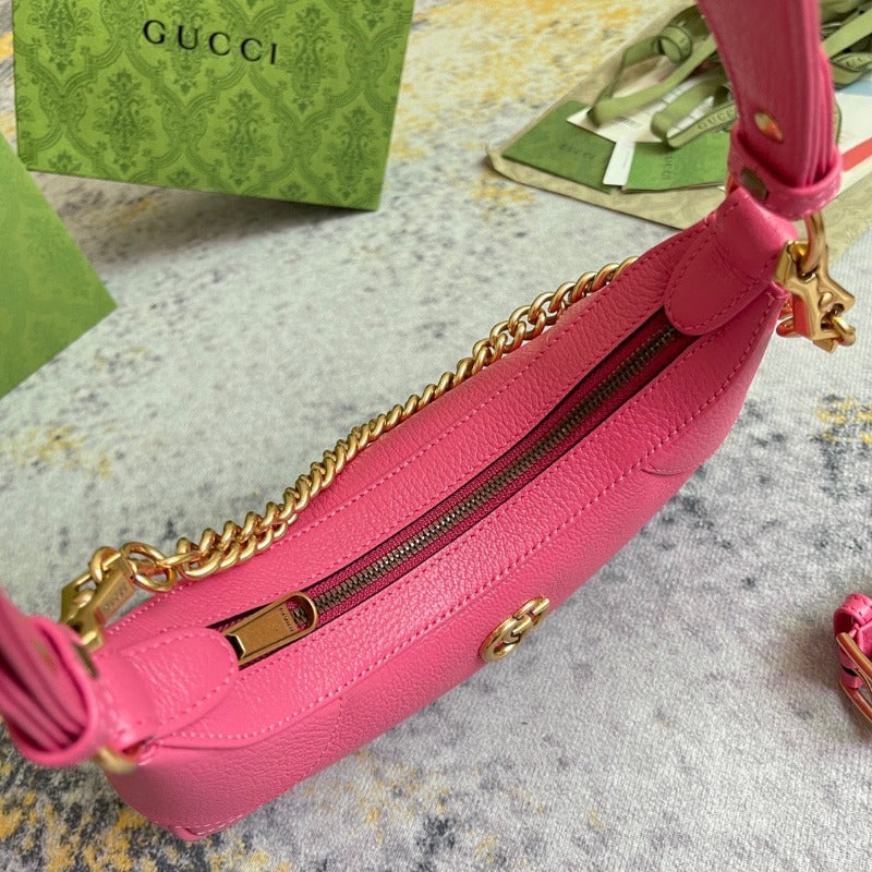 Aphrodite Hobo Bag With Chain Pink