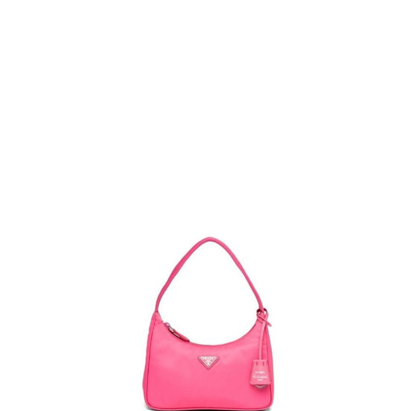 Vintage Nylon Hobo Bag Bright Pink