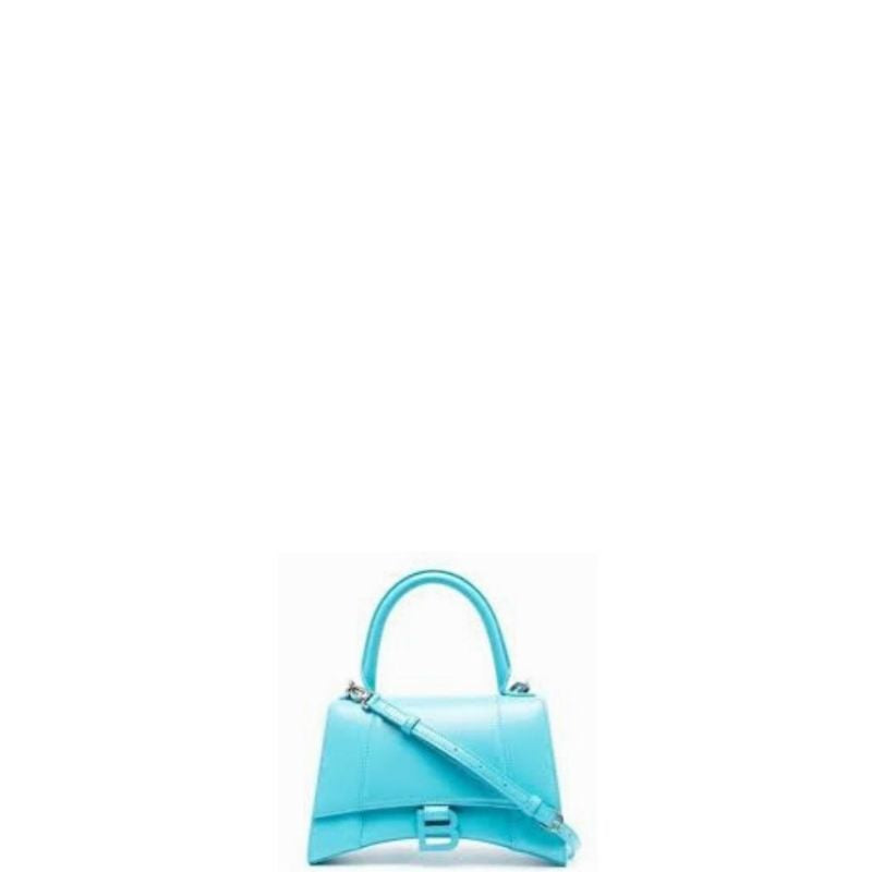 Hourglass Small Mock-croc Top-handle Bag Blue