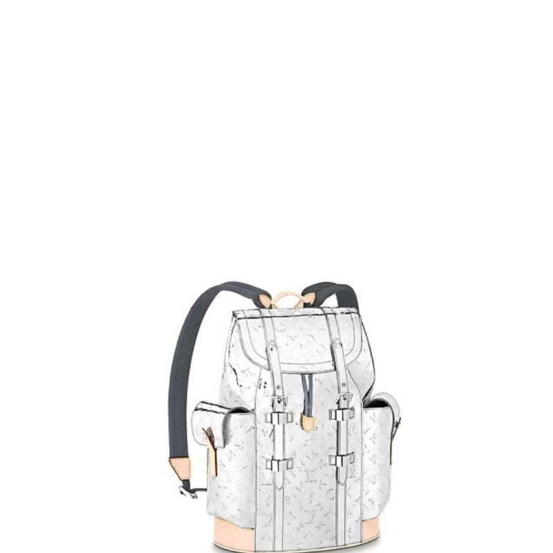 Christopher PM Silver Mirror Monogram Backpack