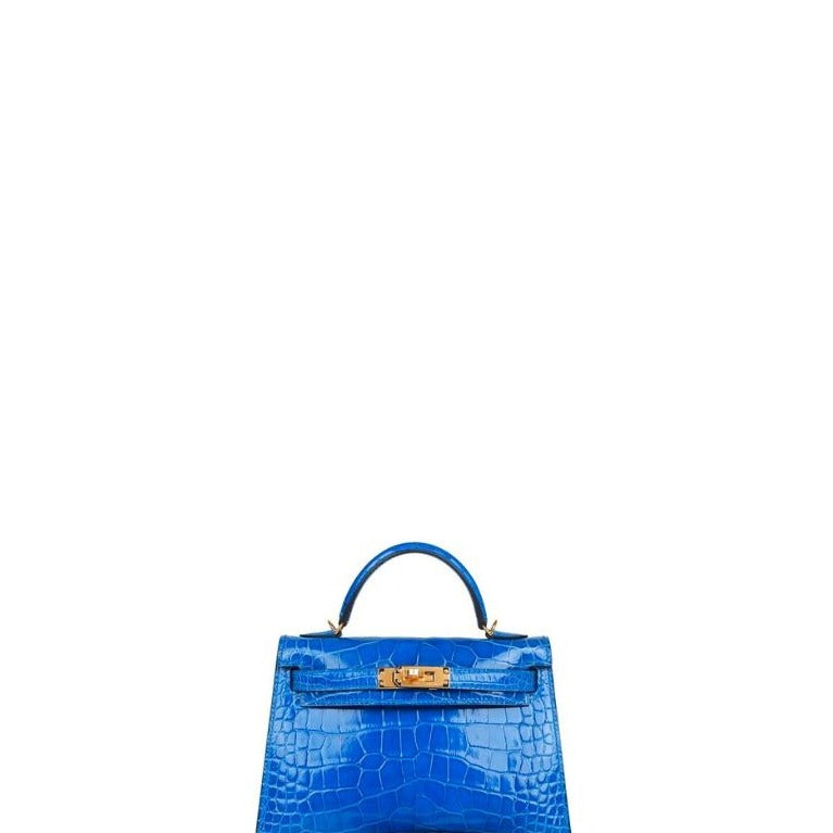 Kelly Mini Handbag Blue Croc