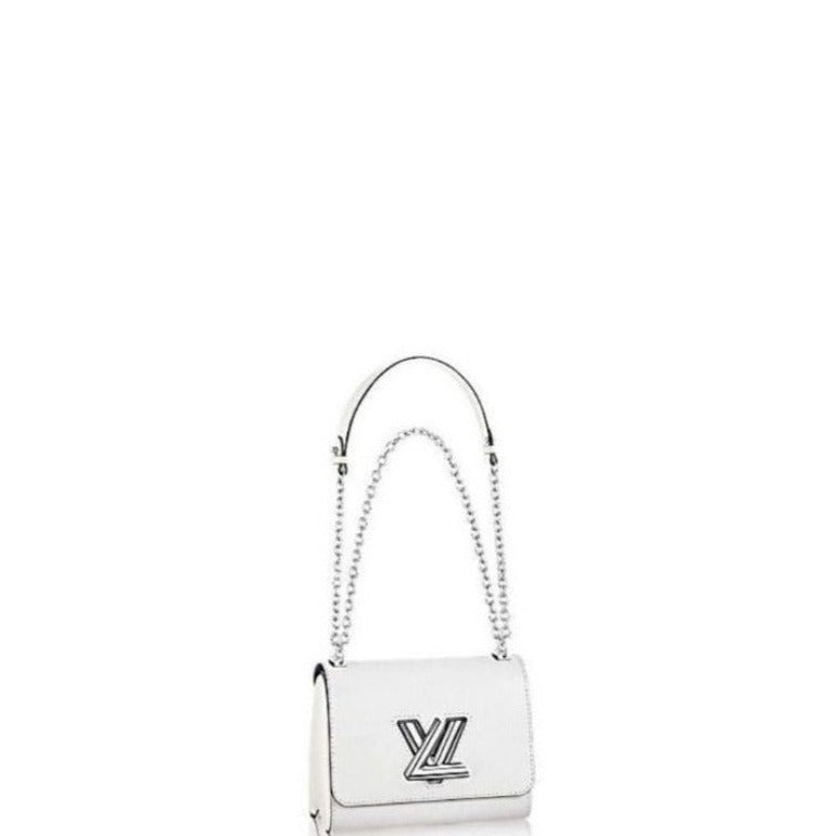 Twist Handbag With Chain White