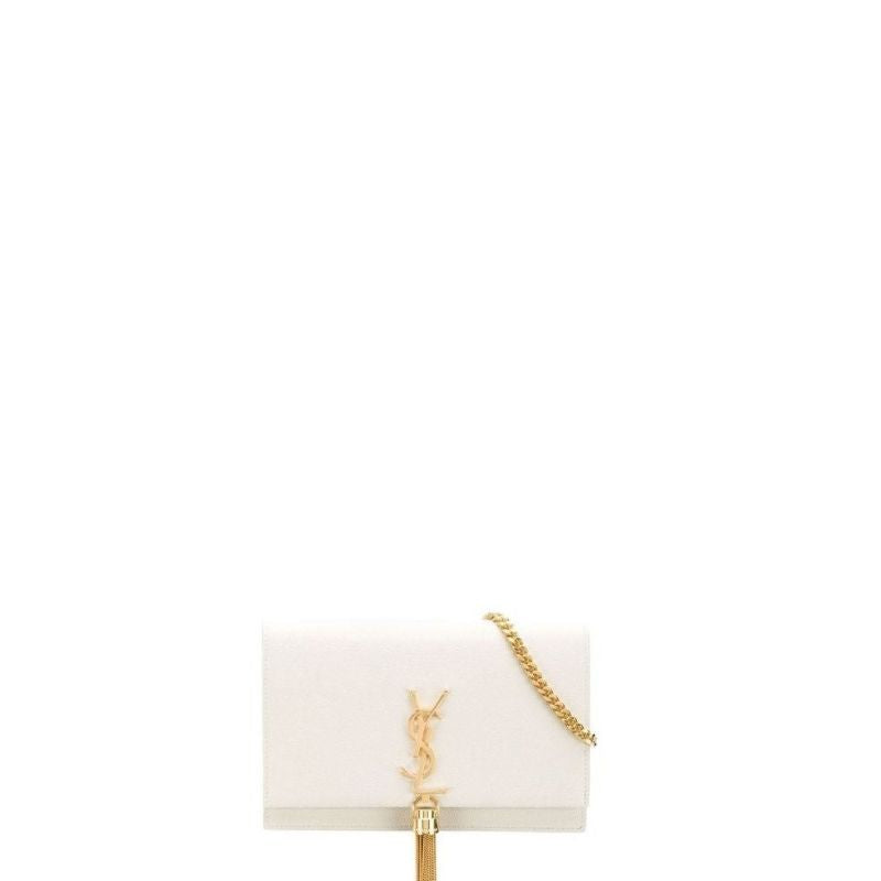 Small Kate Tassel Bag With Chain White