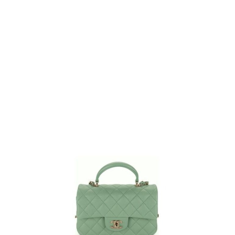 Mini Flap Bag With Top Handle Mint Green
