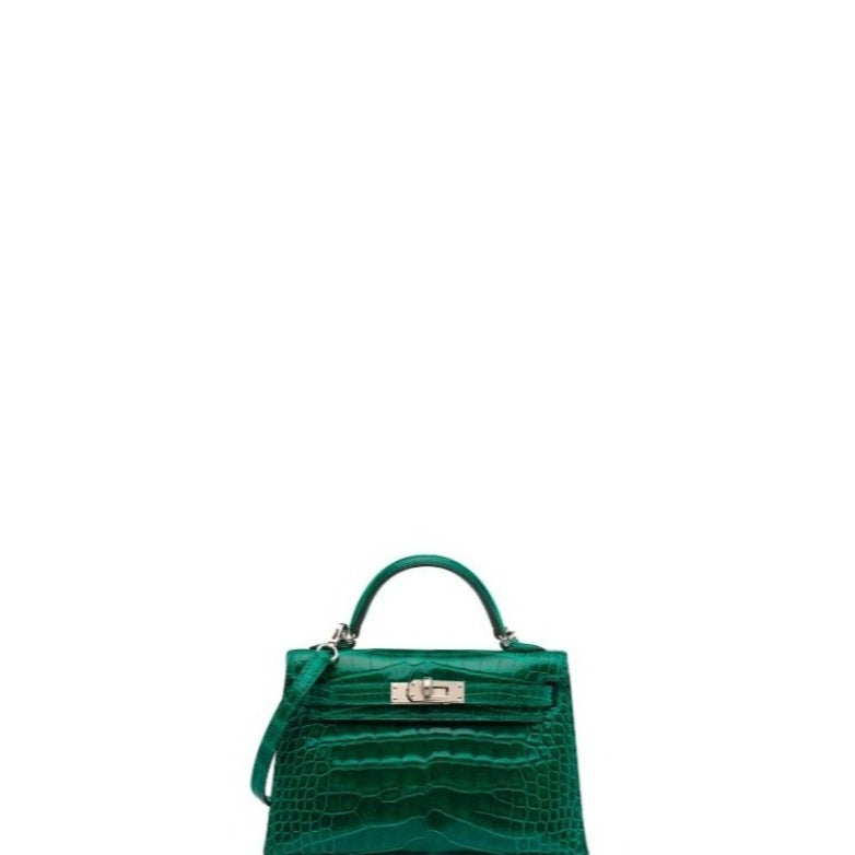 Kelly Mini Handbag Green Croc