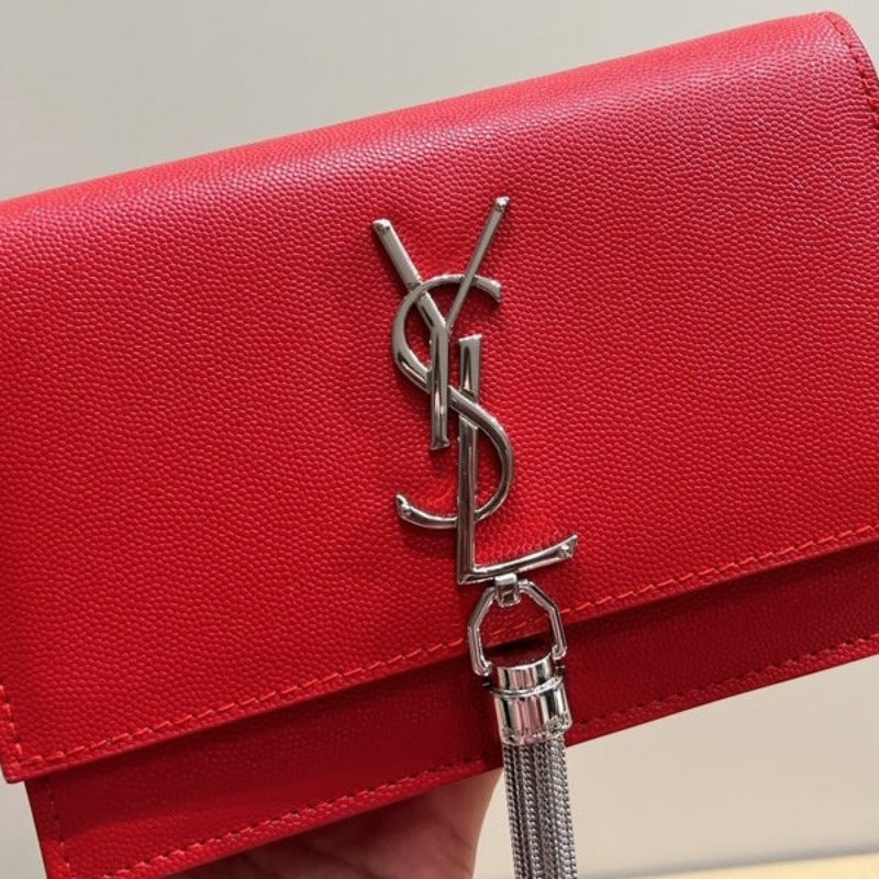 Small Kate Tassel Bag With Chain Red