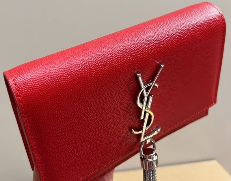 Small Kate Tassel Bag With Chain Red