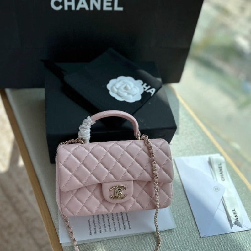 Mini Flap Bag With Top Handle Light Pink