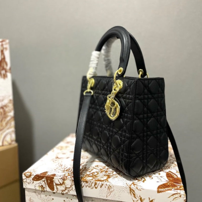 Lady Handbag Black/Gold Hardware