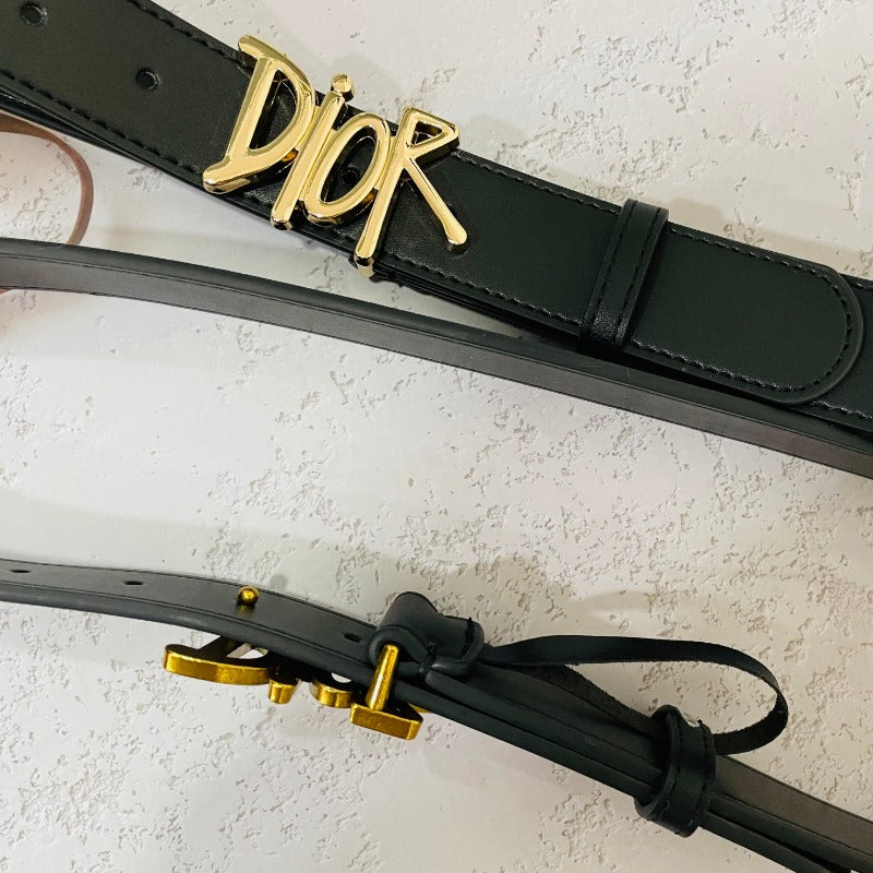Designer DC Buckle Belt Black