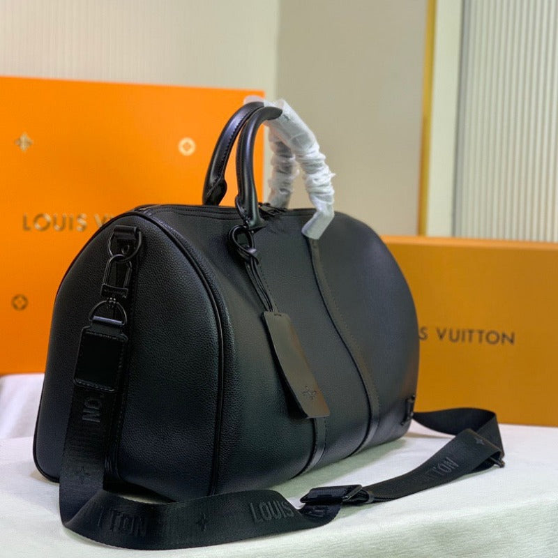 Black Epi Leather Keepall 45 Travel Bag