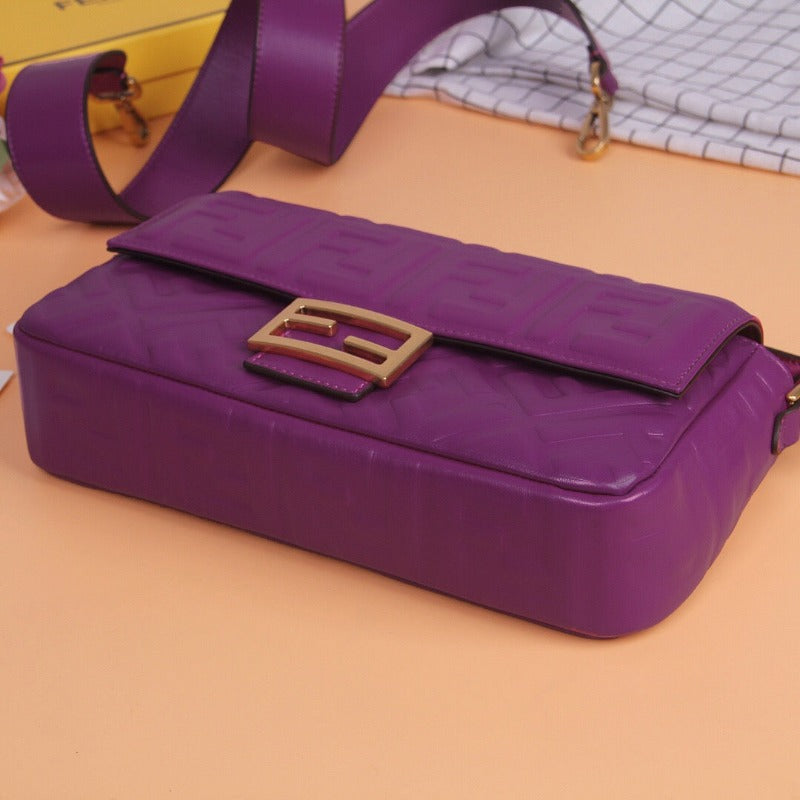 Baguette Nappa Shoulder Bag Lilac