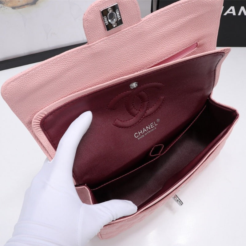 Caviar Classic Double Flap Bag Pink 25