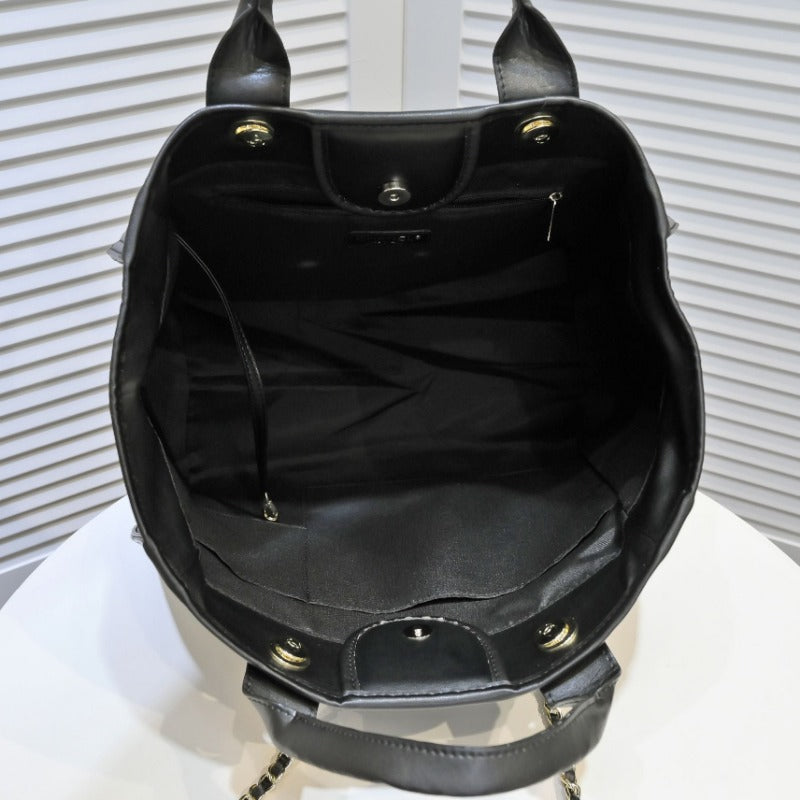 Black Leather Globetrotter Bag