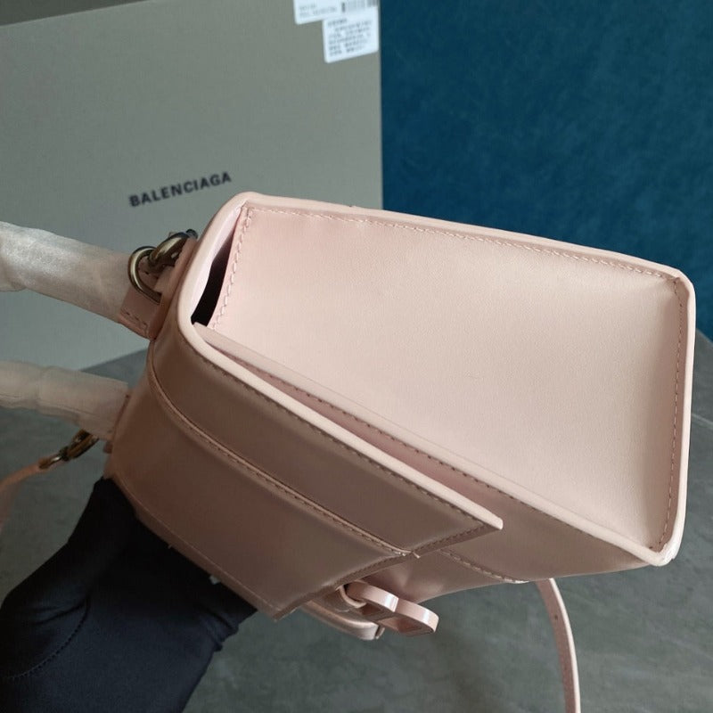 Hourglass Small Mock-croc Top-handle Bag Light Pink