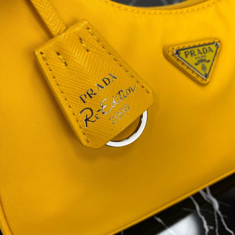 Vintage Nylon Hobo Bag Yellow