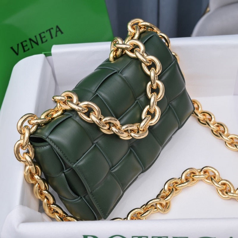 Cassette Shoulder Chain Bag Dark Green