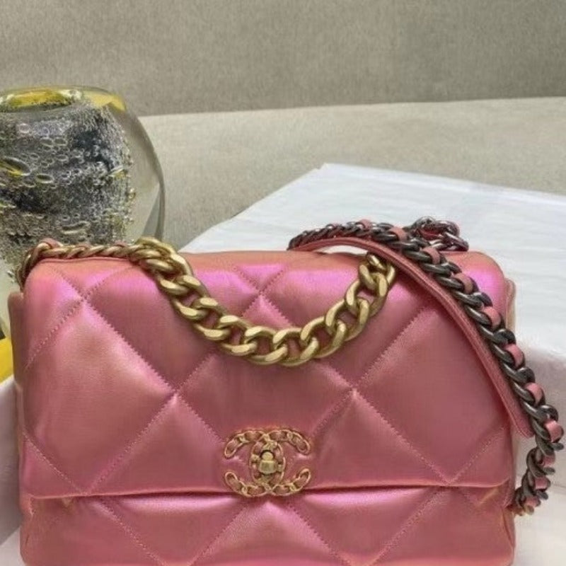 Flap Bag Metallic Sunset Pearl Pink New Collection