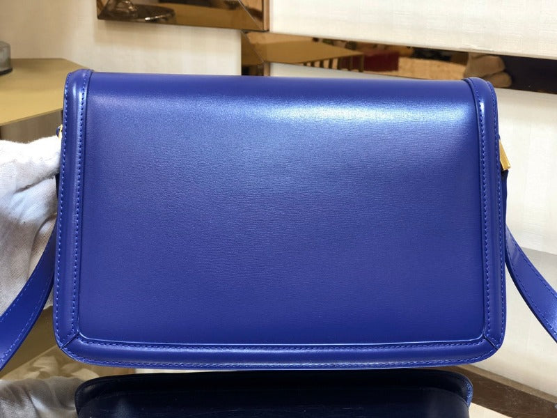 Solferino Medium Leather Bag Blue