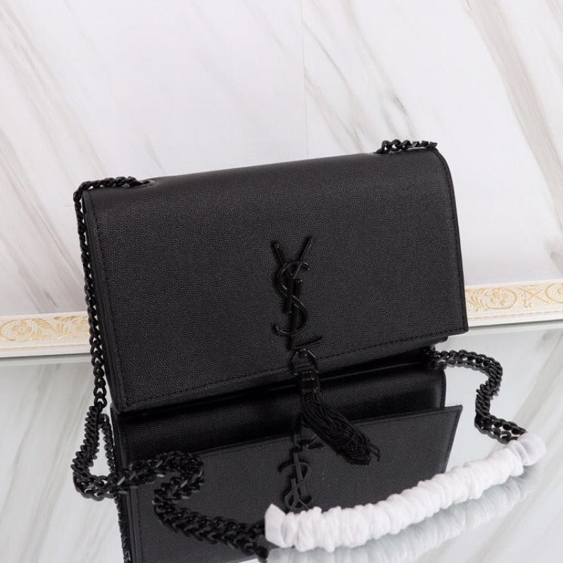 Medium Kate Tassel Bag With Chain Black