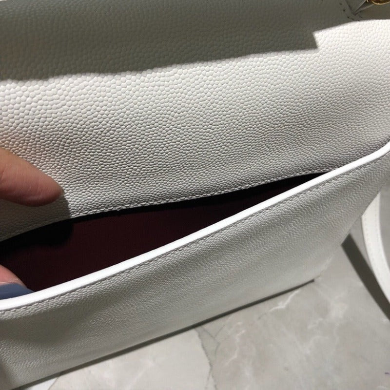 Cassandra Medium Top Handle Bag White