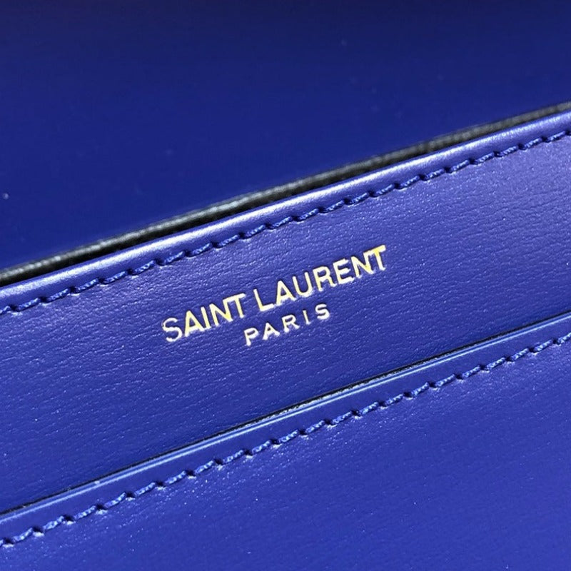 Solferino Medium Leather Bag Blue