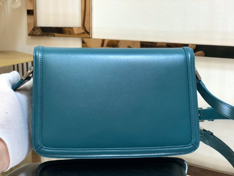 Solferino Medium Leather Bag Turquoise