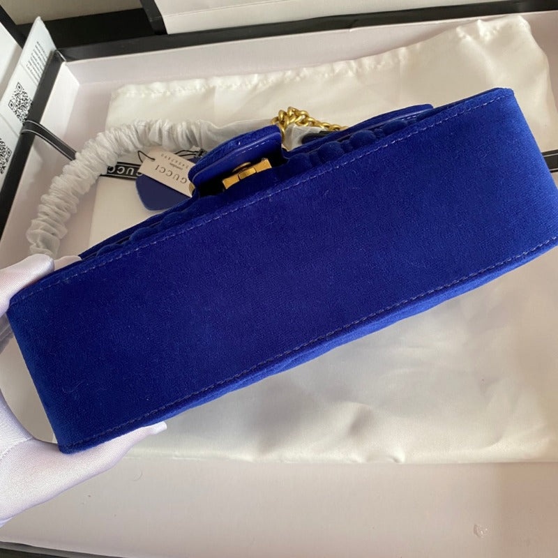 Marmont Shoulder Messenger Bag Blue Velvet